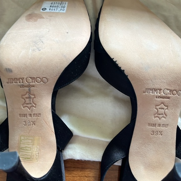 Jimmy Choo Bedazzled black satin heels crystal embellishments - Picture 12 of 16